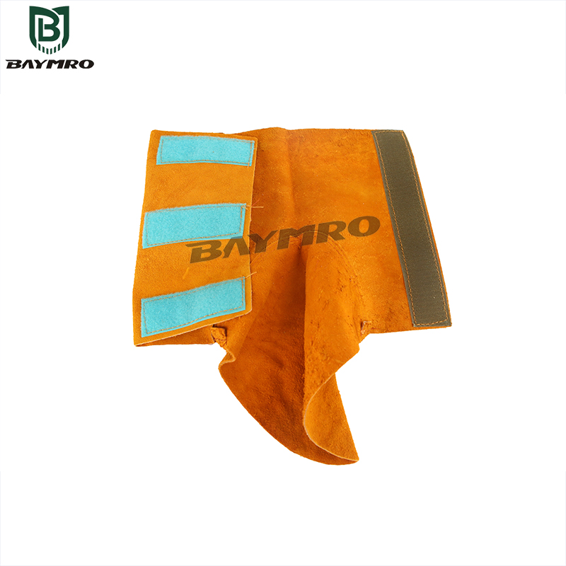Ropa de trabajo protectora de cuero de vaca para soldadura, reversible, cubierta de botas, retardante de llama En11611