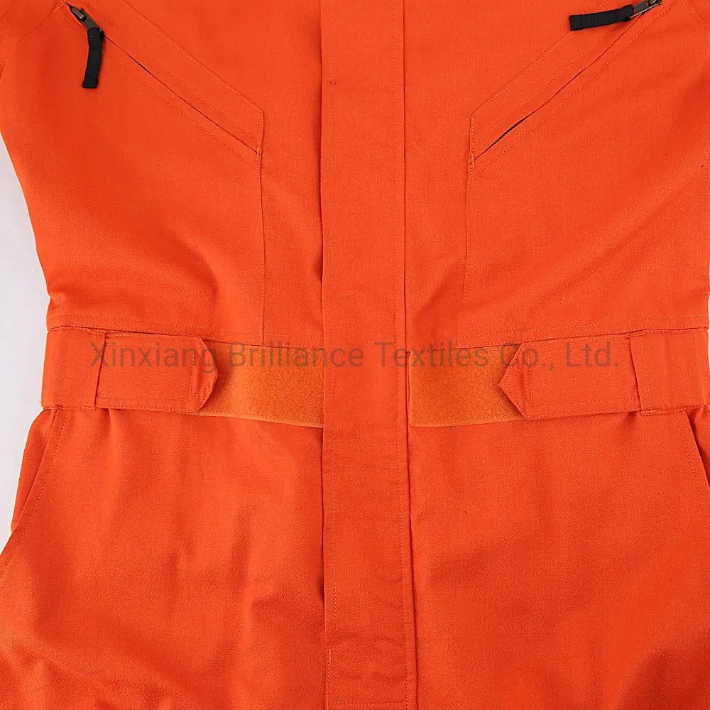 65%Cotton 34%Polyester 1%Antistatic Ropa de trabajo a prueba de fuego y calor con advertencia visible de peligro de arco eléctrico
