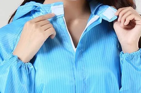 Múltiples telas disponibles para monos libres de polvo y antiestáticos, ropa de taller limpia