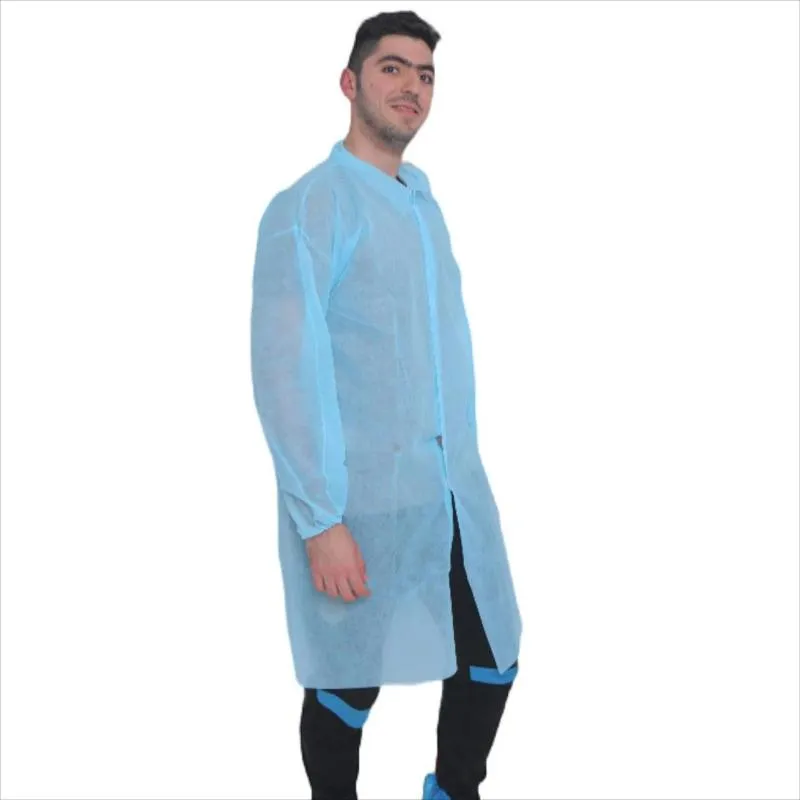 Bata de laboratorio desechable de color blanco, Spp, no tejida, protectora para trabajo
