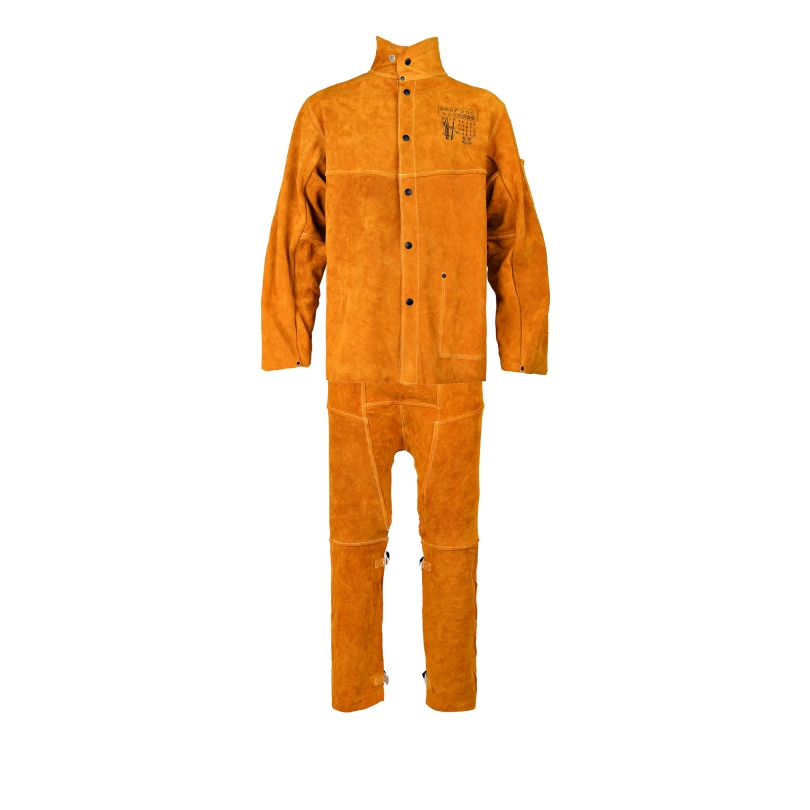 Chaqueta de soldadura resistente a cortes Ropa de cuero Ropa de dos piezas