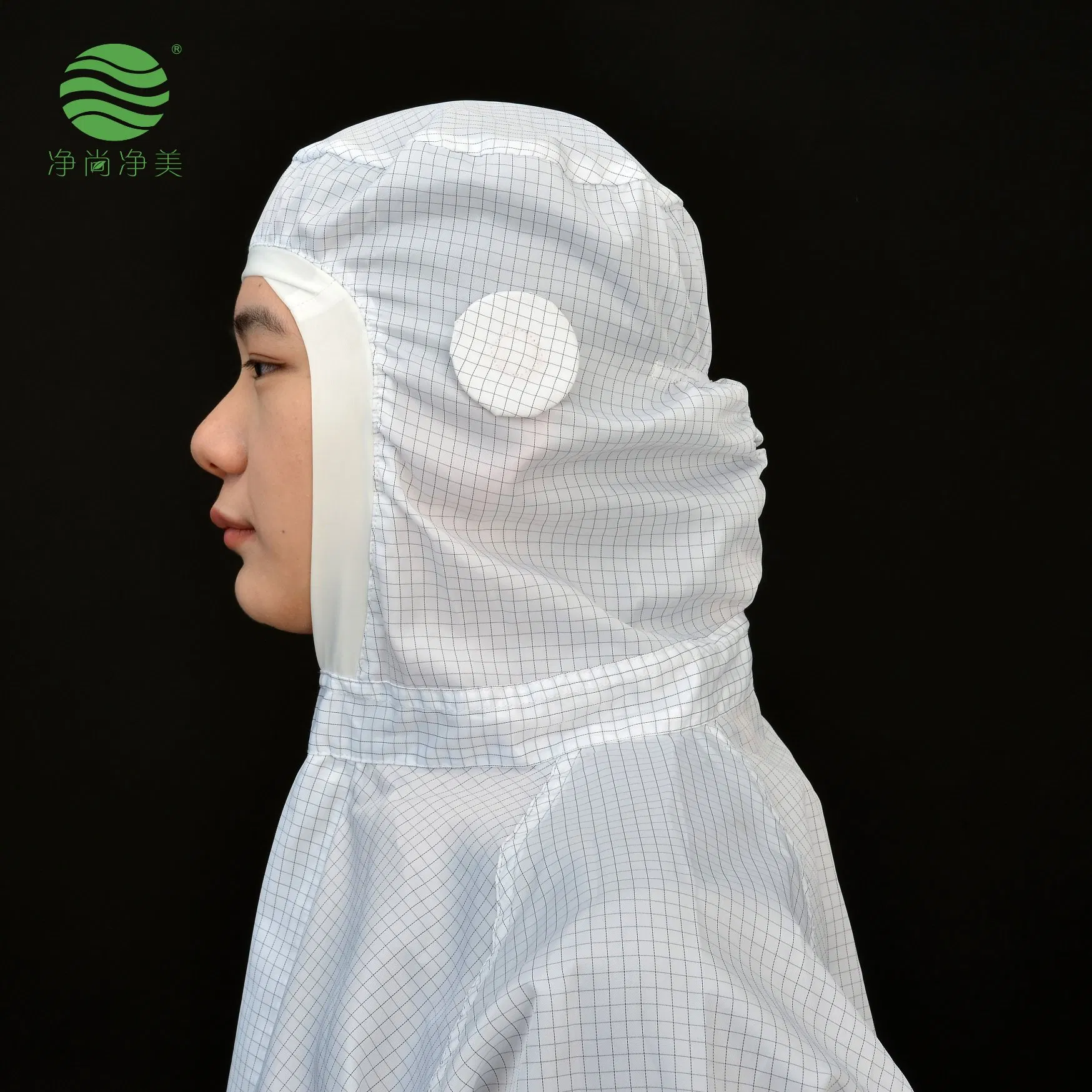 Ropa resistente al calor y antiestática para trabajadores de salas limpias de la industria biofarmacéutica con soporte para mascarilla