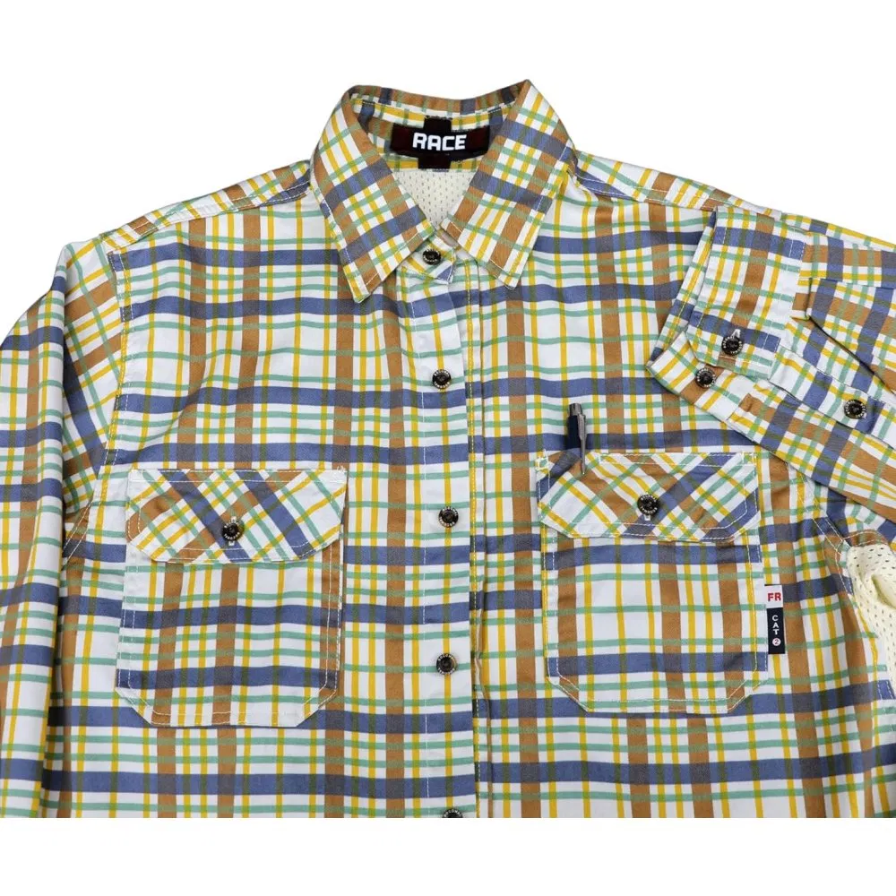 Camisas de cuadros personalizadas para hombres, resistentes al fuego, soldadura, ropa de trabajo retardante de llama