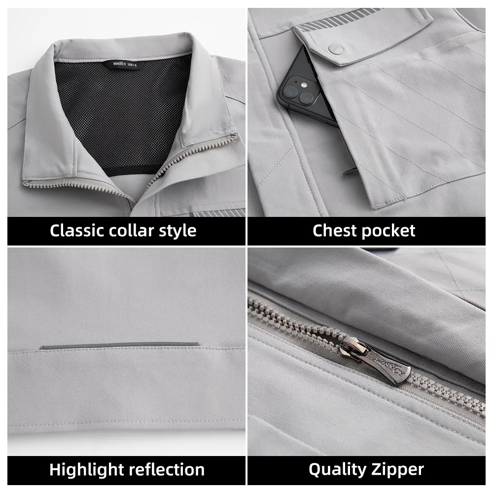Uniformes de trabajo protectores de seguridad con tela elástica, ropa industrial resistente al desgaste, chaqueta y pantalones de trabajo, ropa de trabajo personalizada