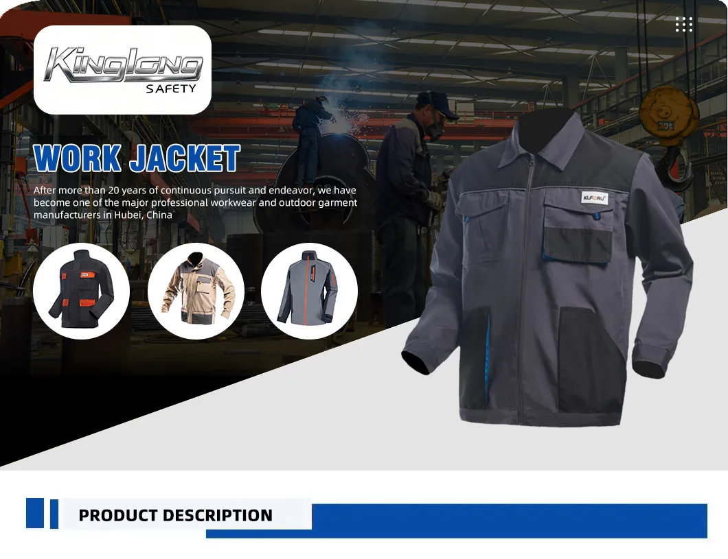 Ropa de trabajo segura y duradera, chaqueta de trabajo con acentos de alta visibilidad para construcción al aire libre