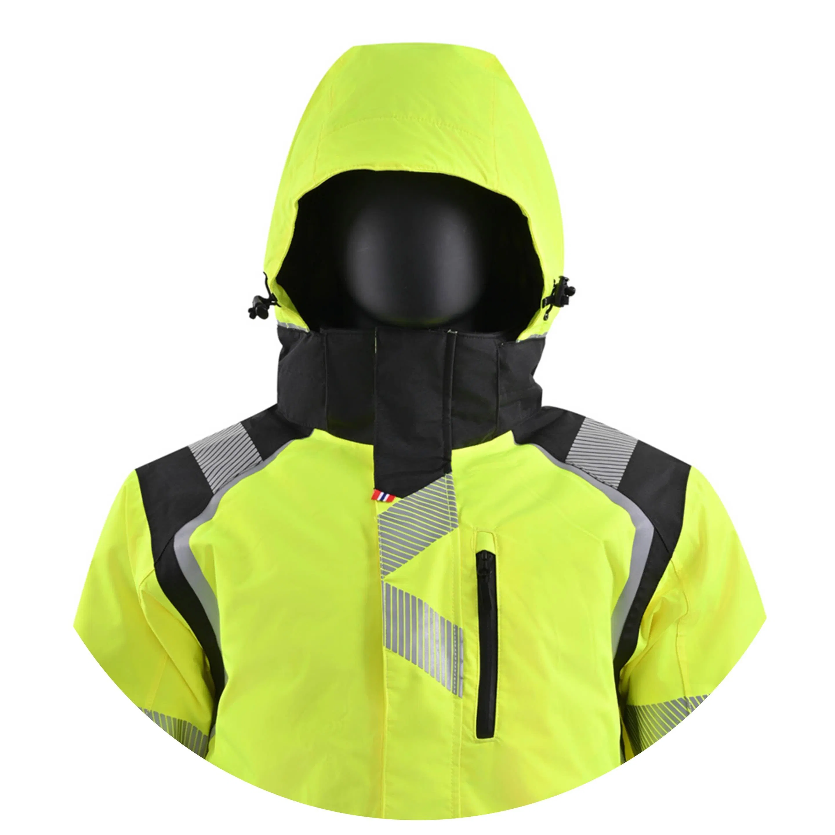 Chaqueta de seguridad impermeable y reflectante de alta visibilidad para invierno, ropa de trabajo para personal de saneamiento y seguridad