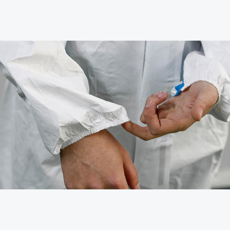 FDA En13485/En14126 Ropa protectora desechable química estéril con capucha impermeable blanca y certificación CE