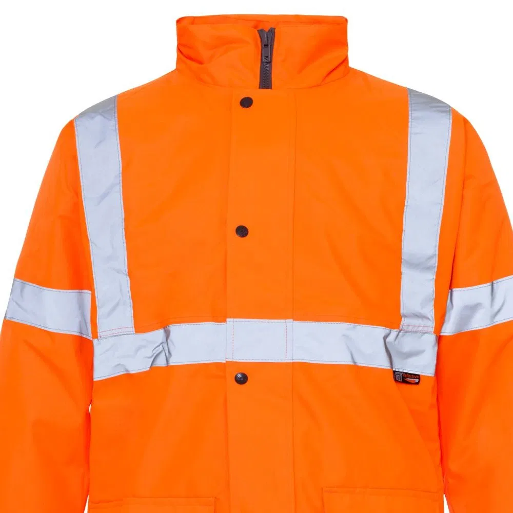 Chaqueta reflectante de alta visibilidad naranja amarilla para trabajo, ropa de seguridad para protección