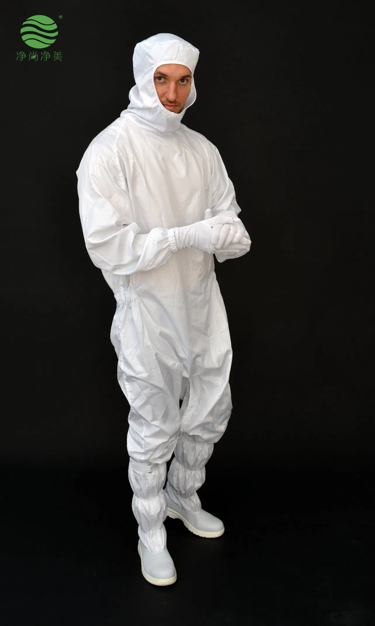 Ropa protectora ESD para la fabricación de dispositivos médicos con capucha