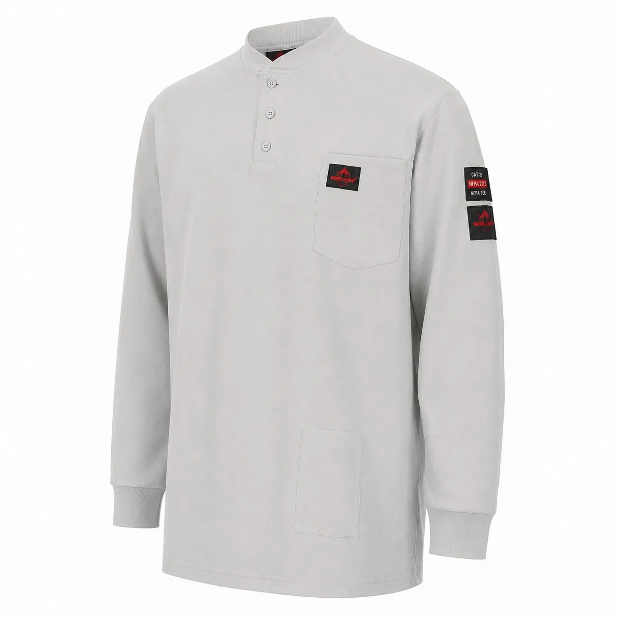 Workwear Henley Shirt Flame Resistant 100% Cotton Fire Resistant Shirt Work Safety Clothing