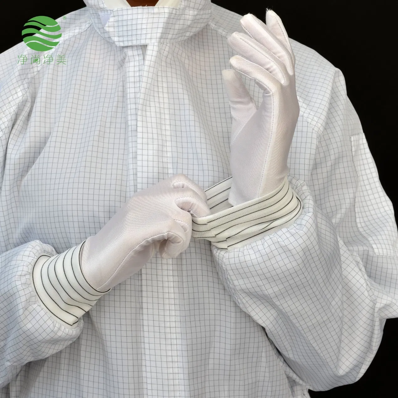 Ropa resistente al calor y antiestática para trabajadores de salas limpias de la industria biofarmacéutica con soporte para mascarilla