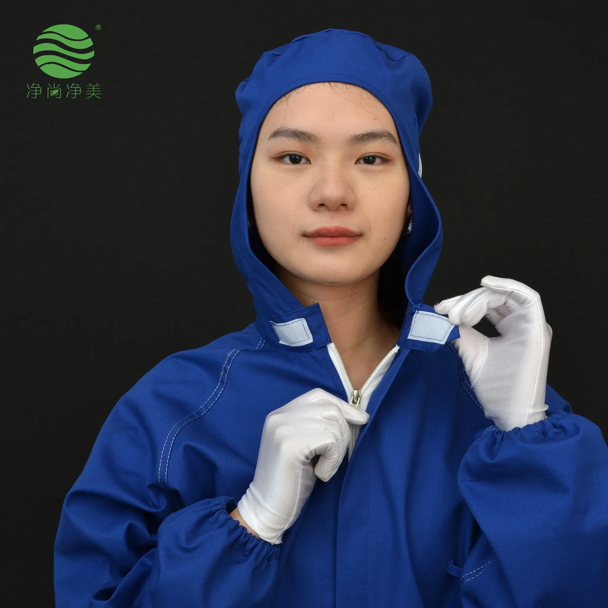 Jsjm1022-3 Mono azul oscuro con rayas de la industria de semiconductores, ropa de seguridad antiestática ESD