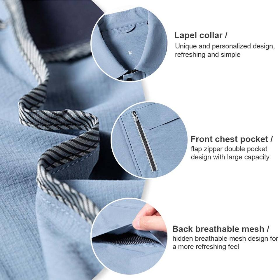 Camisa de trabajo de manga corta para hombres, de secado rápido, resistente al aceite, con múltiples bolsillos, ideal para la construcción y el trabajo en el suelo de la fábrica