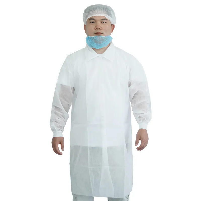 Bata de laboratorio desechable de color blanco, Spp, no tejida, protectora para trabajo