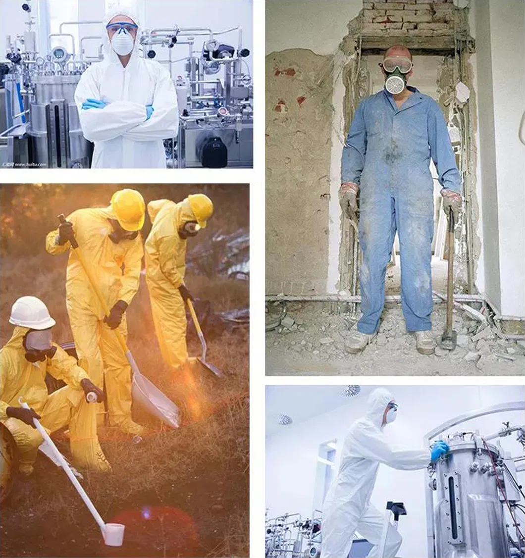 Traje de Protección Industrial Bata de Aislamiento Ropa Protectora Química