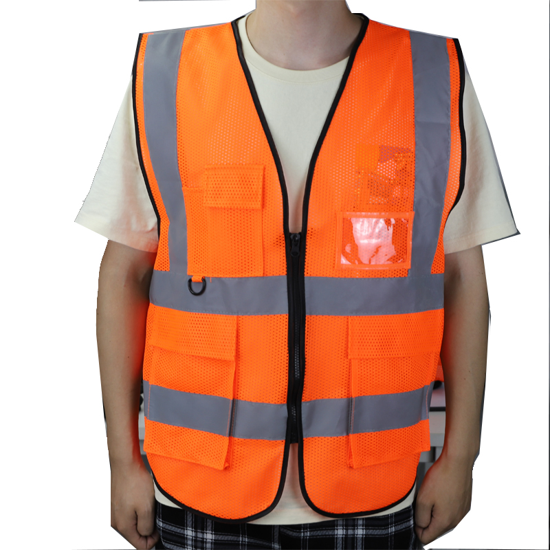 Advertencia de malla de ropa Hearts Dovetail con chaleco reflectante de alta visibilidad y múltiples bolsillos
