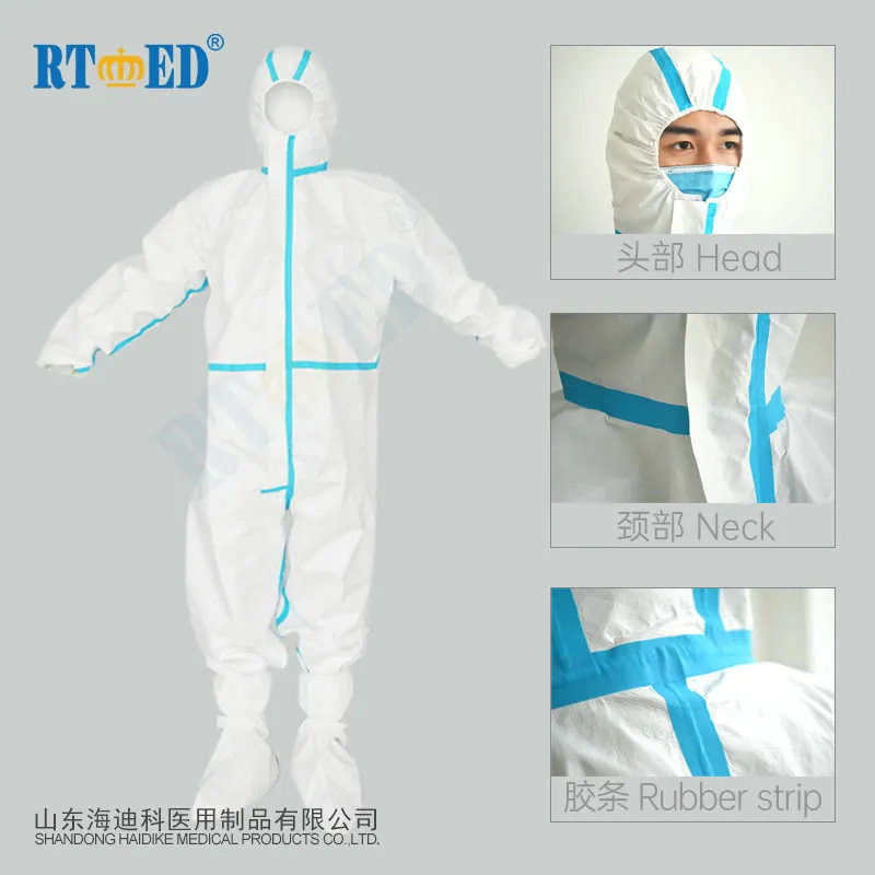 Ropa protectora médica desechable de material PP y PE