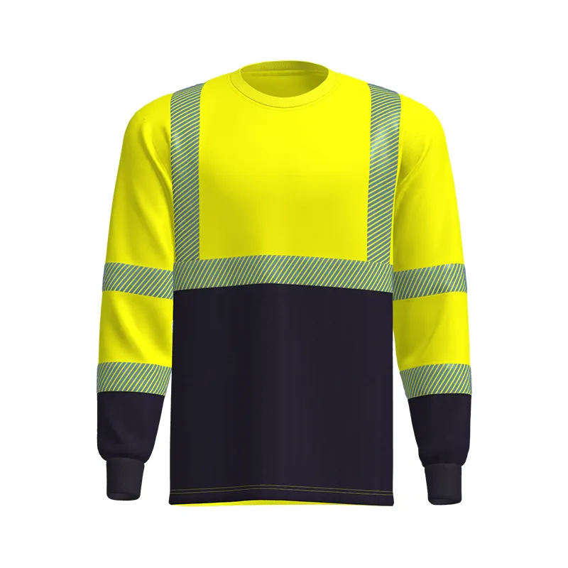 Camisa Polo de Seguridad Reflectante para Hombre de Alta Visibilidad de Manga Larga Ropa de Seguridad Reflectante
