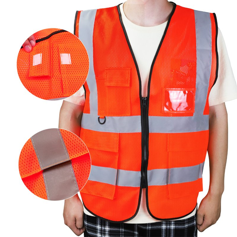 Advertencia de malla de ropa Hearts Dovetail con chaleco reflectante de alta visibilidad y múltiples bolsillos