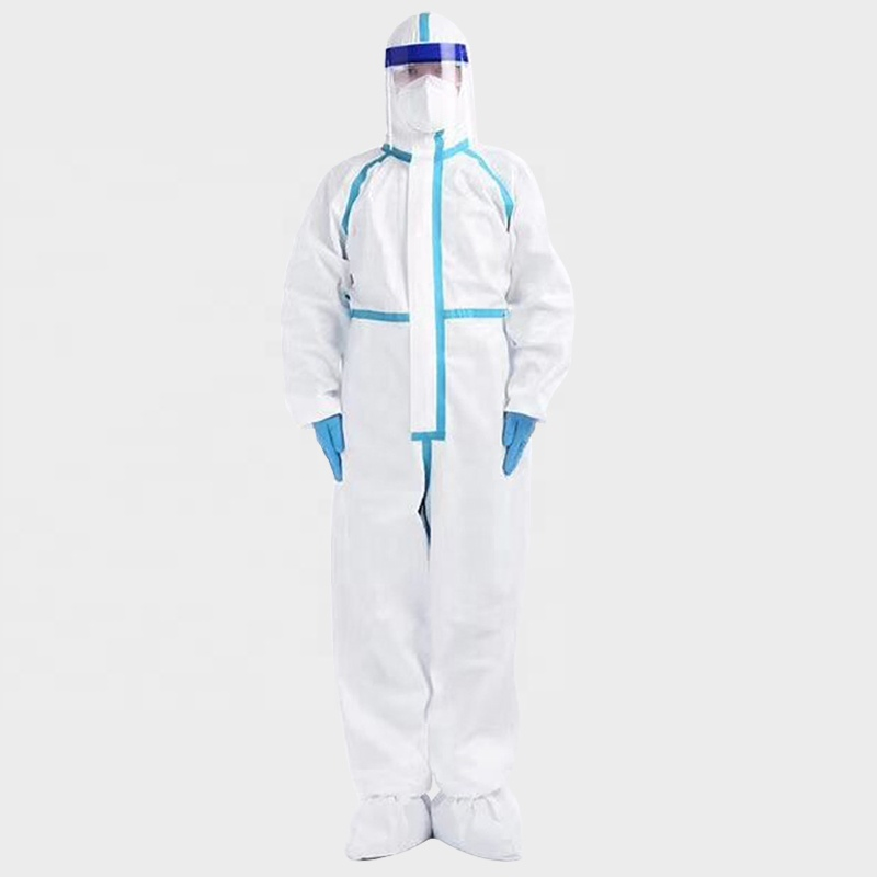 Ropa protectora blanca de hospital / Bata de aislamiento médica desechable