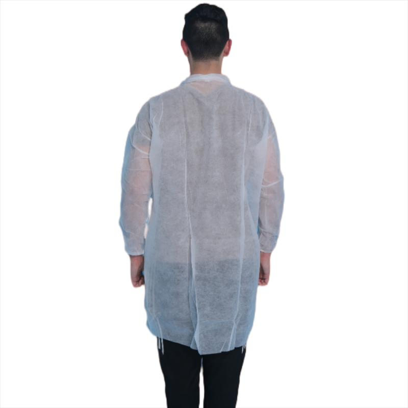 Bata de laboratorio desechable de color blanco, Spp, no tejida, protectora para trabajo