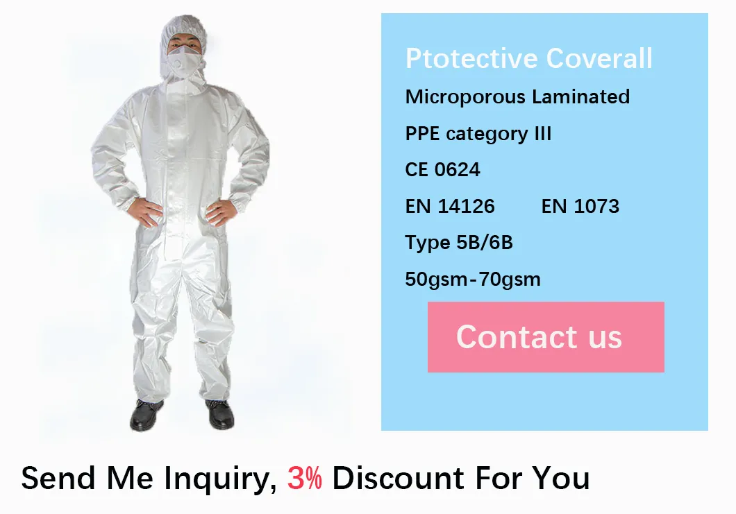 Ropa de Seguridad OEM En14126 Traje de Protección Uniforme de Trabajo Impermeable Ropa Protectora Desechable