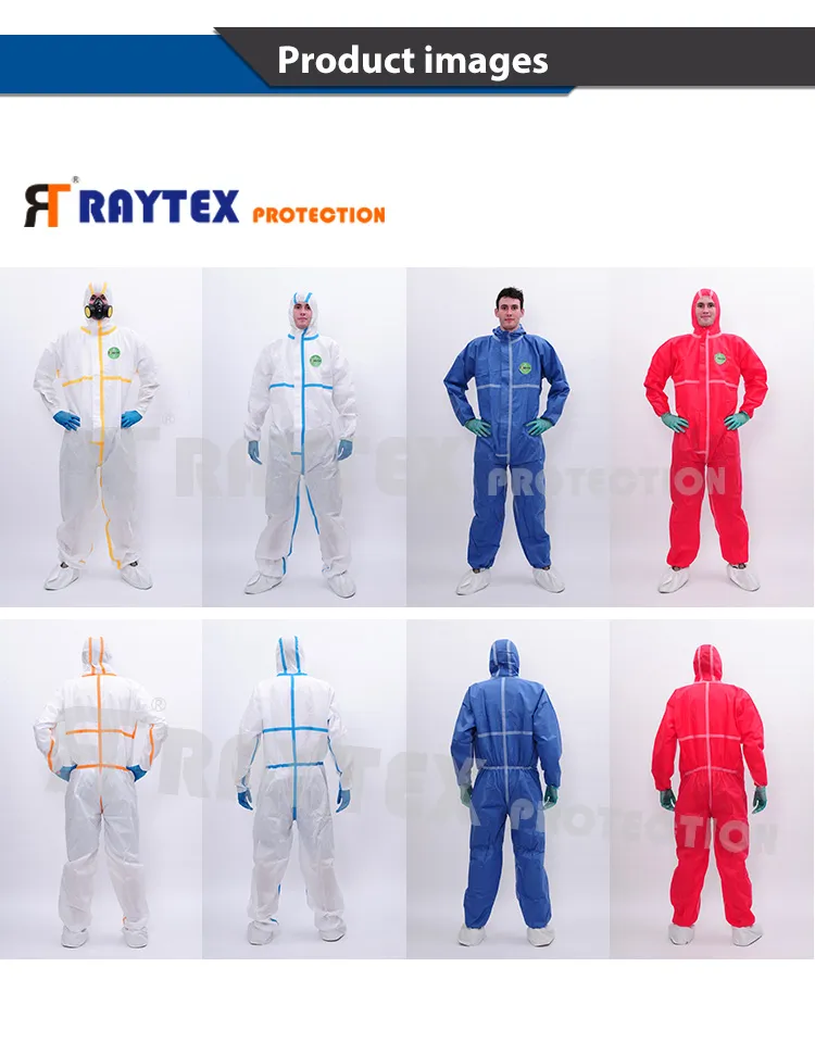 Traje de protección desechable y transpirable Type5/6 para ropa de seguridad, kit de EPP, venta al por mayor