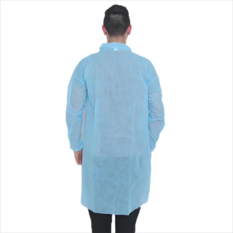 Bata de laboratorio desechable de color blanco, Spp, no tejida, protectora para trabajo