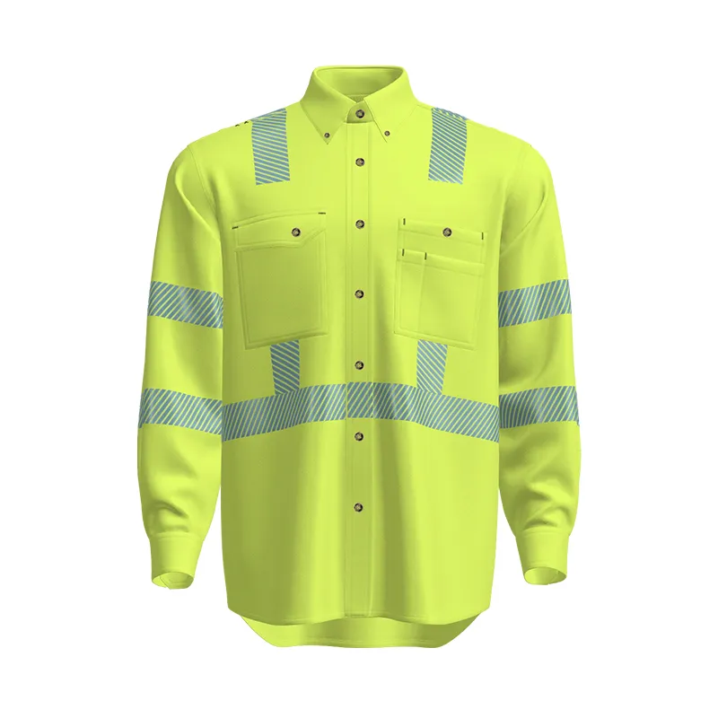 Camisa Polo de Seguridad Reflectante para Hombre de Alta Visibilidad de Manga Larga Ropa de Seguridad Reflectante