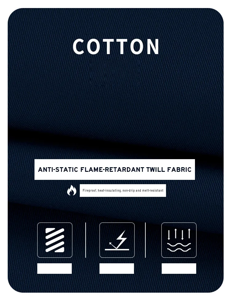 Ropa de trabajo antiestática y pirorretardante con logotipo de algodón puro