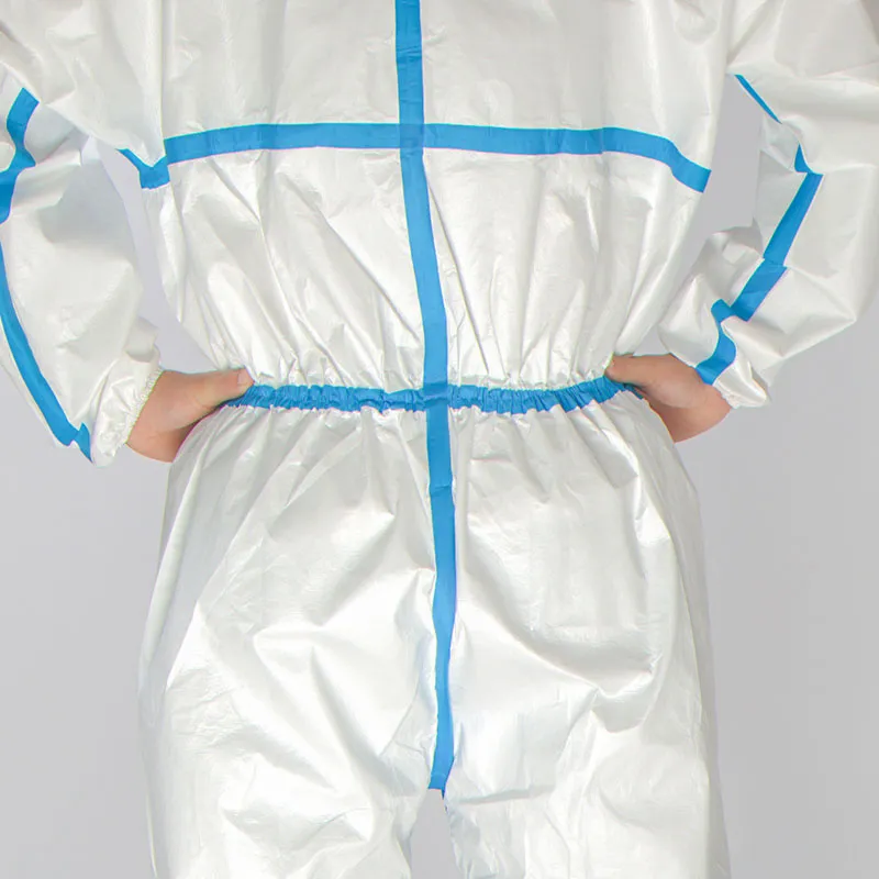 Traje de Seguridad En14126 Mono Desechable Microporoso Impermeable y Transpirable Ropa Protectora