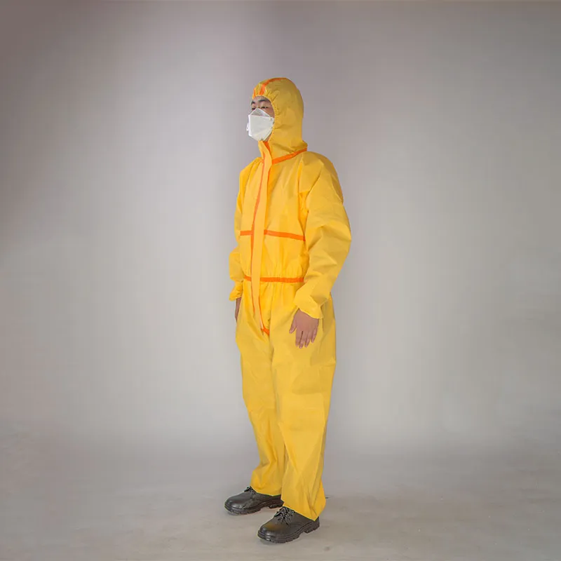 Suministro Directo de Fábrica Ropa Protectora Química Amarilla Ligera Trajes de PPE Overoles