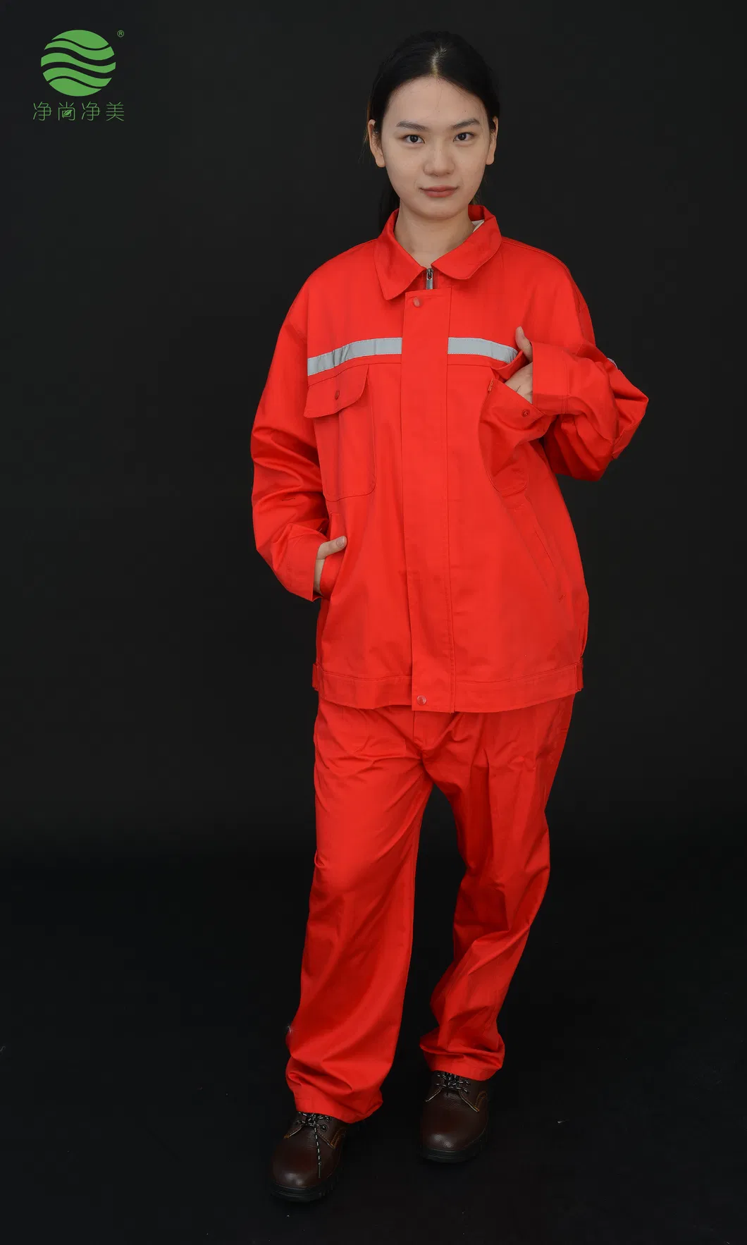 Ropa de trabajo de algodón a granel para trabajadores de construcción con tira reflectante de alta visibilidad