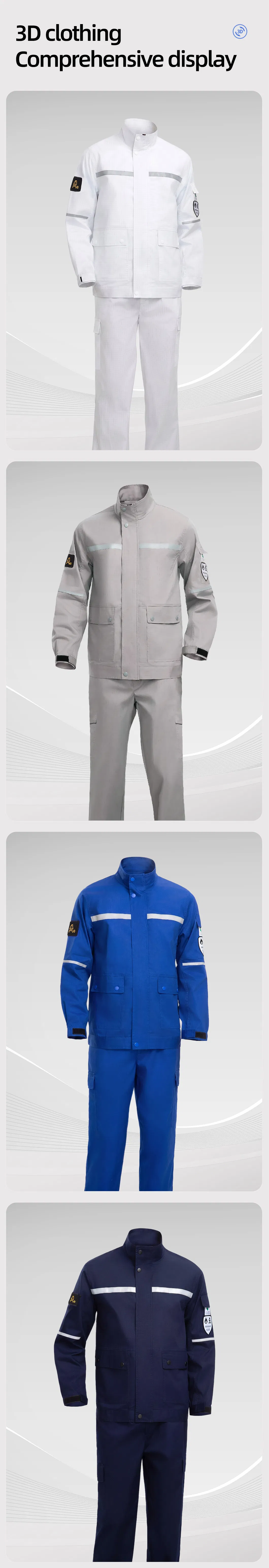 Ropa de trabajo antiestática y retardante de llama para la industria, vestimenta de seguridad para campos petroleros, uniformes de trabajo resistentes al fuego, monos