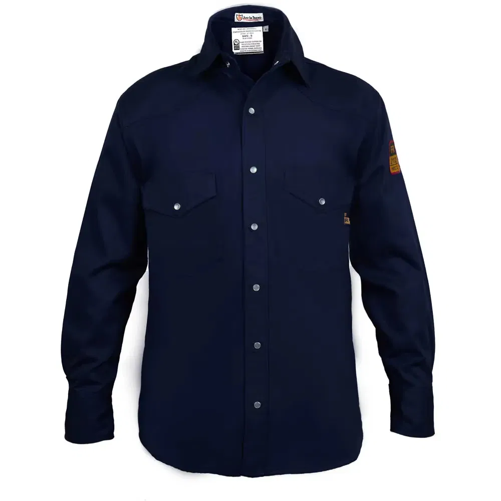 Ropa de trabajo a medida de fábrica Nfpa 2112 HRC 2 de algodón de manga larga retardante de llama antiestática resistente al fuego Fr ropa de seguridad