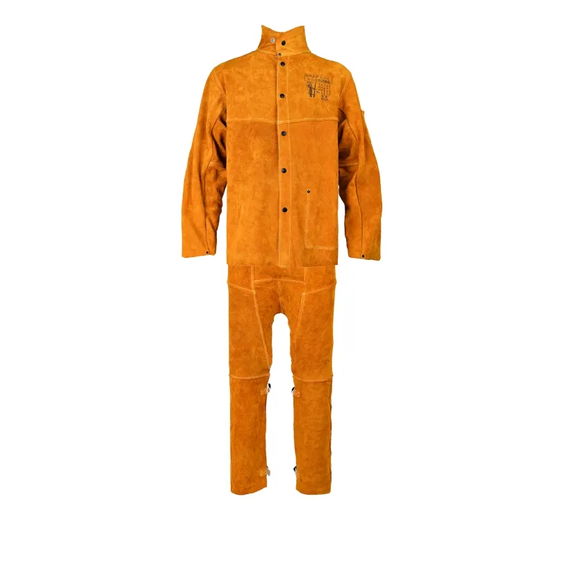 Chaqueta de soldadura resistente a cortes Ropa de cuero Ropa de dos piezas