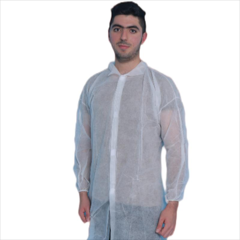 Bata de laboratorio desechable de color blanco, Spp, no tejida, protectora para trabajo