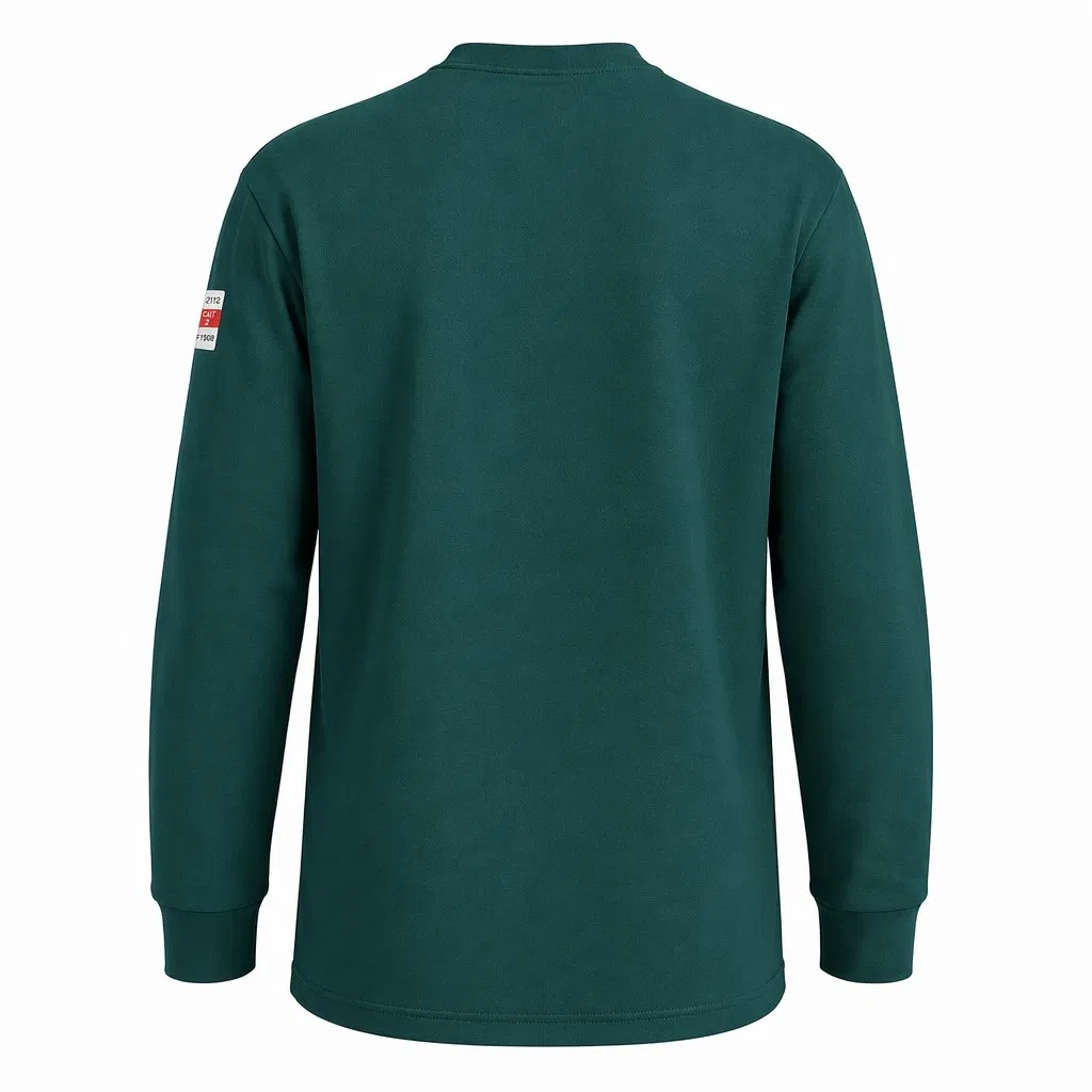 Sudadera de cuello redondo resistente a las llamas Nfpa 2112 ropa antistática para trabajadores de arco eléctrico