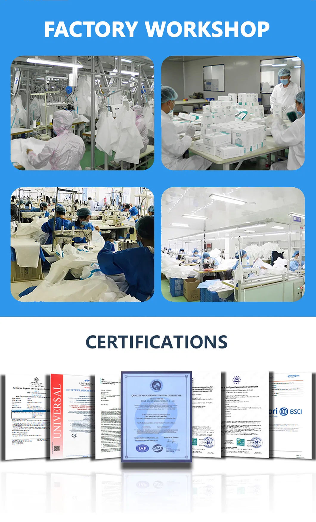Traje de Protección Industrial Bata de Aislamiento Ropa Protectora Química