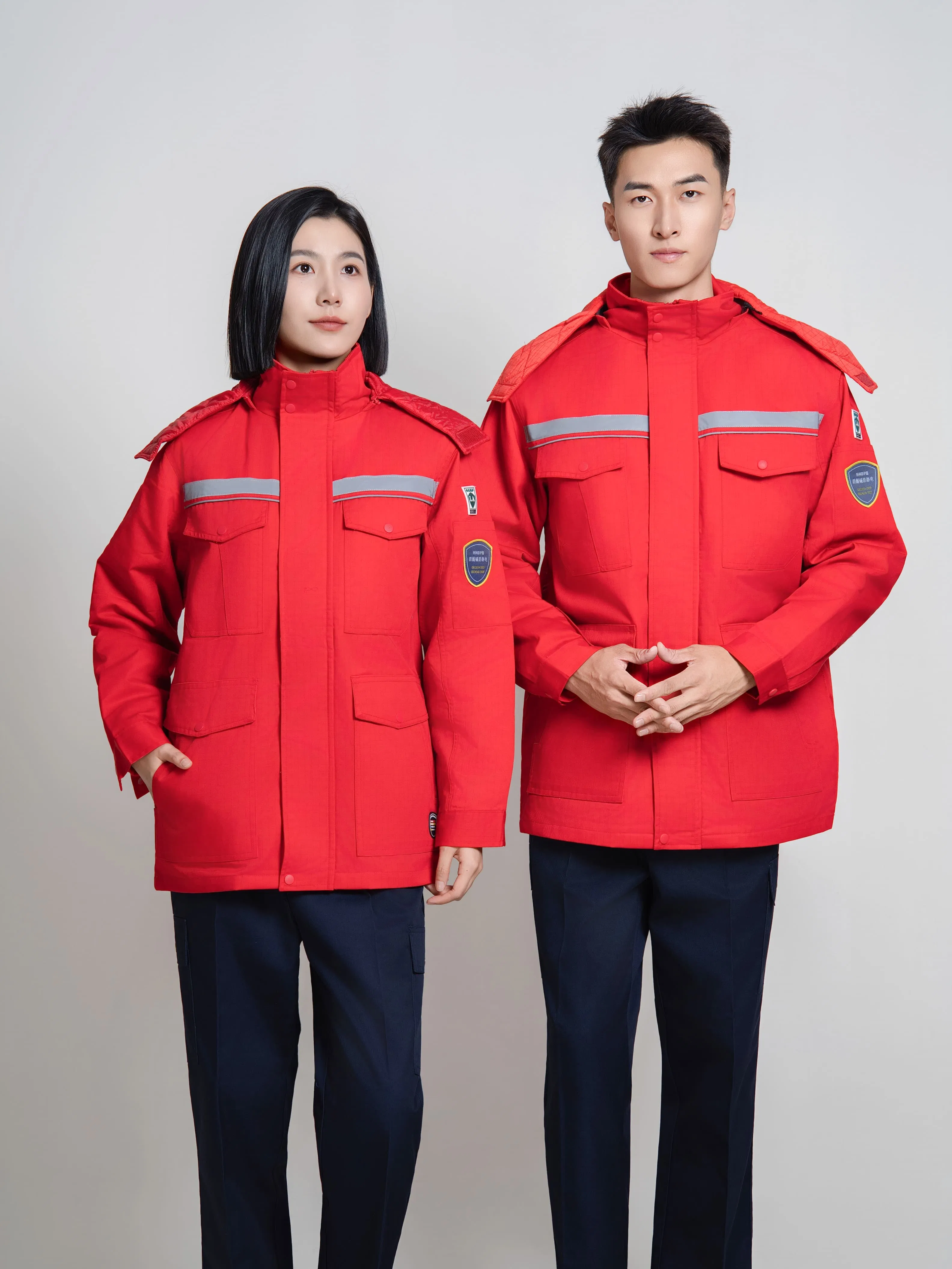 Chaqueta de trabajo protectora unisex para invierno con forro interior desmontable, ropa de seguridad para fábrica y taller