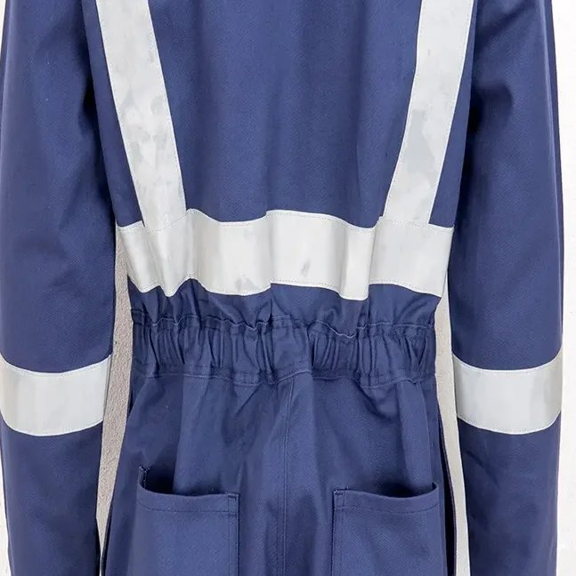65%Cotton 34%Polyester 1%Antistatic Ropa de trabajo a prueba de fuego y calor con advertencia visible de peligro de arco eléctrico