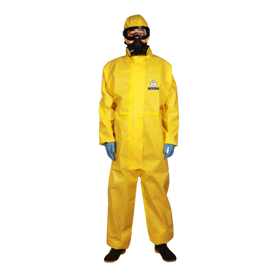 Ropa de Protección Química Ligera Amarilla Bestar 1PCS/Bag, 25PCS Por CTN Mono Desechable de Trabajo