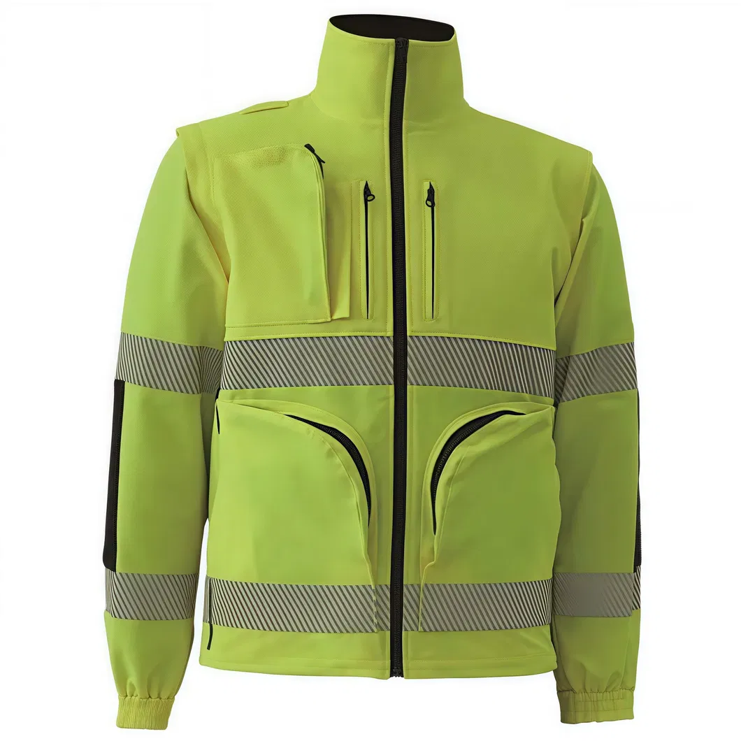 Chaqueta Reflectante de Seguridad para Exteriores Ropa de Alta Visibilidad Traje Mono Uniforme de Guardia de Seguridad Ropa de Trabajo