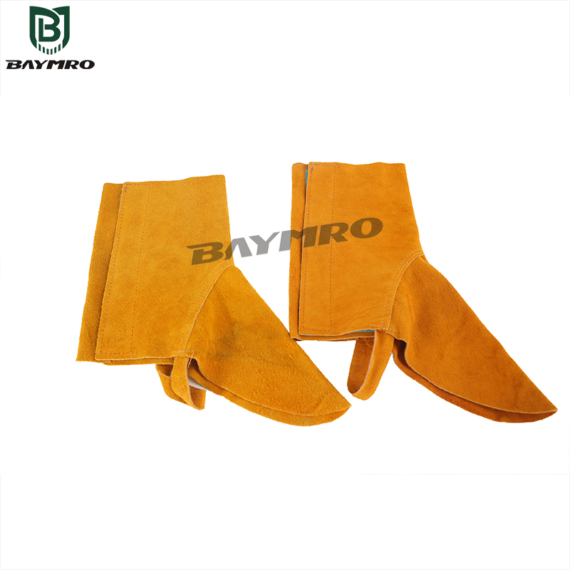 Ropa de trabajo protectora de cuero de vaca para soldadura, reversible, cubierta de botas, retardante de llama En11611