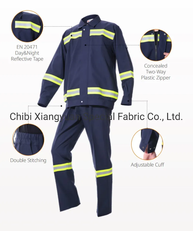 Ropa protectora de algodón y poliéster resistente al fuego con En11611 certificación