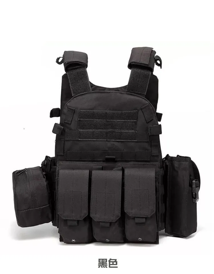 Chaleco táctico multifuncional para exteriores, chaleco de combate de camuflaje, ropa protectora