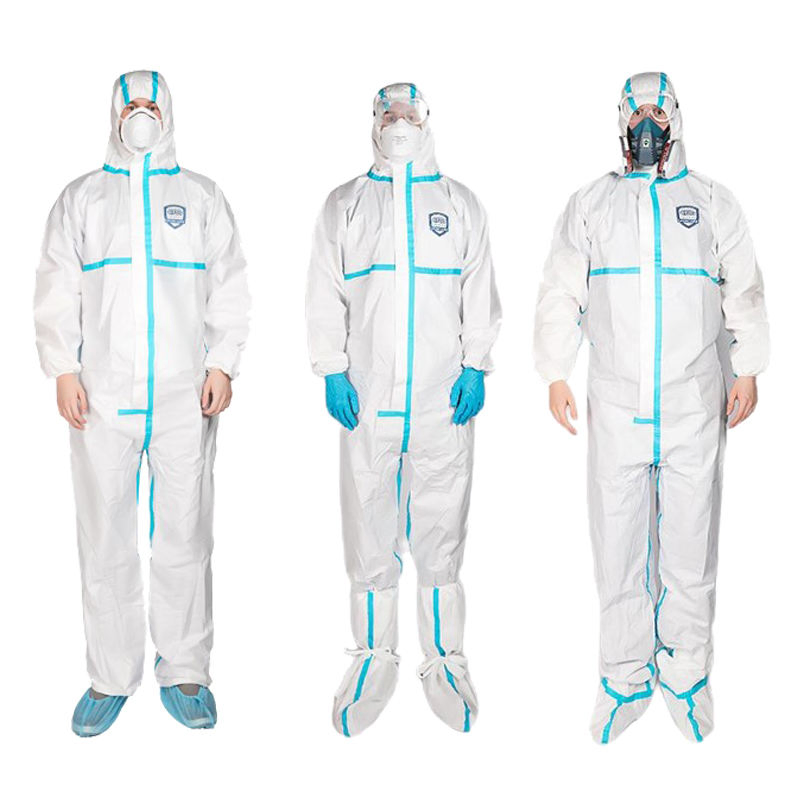 Ropa de trabajo desechable antistática de protección química, monos de tela no tejida