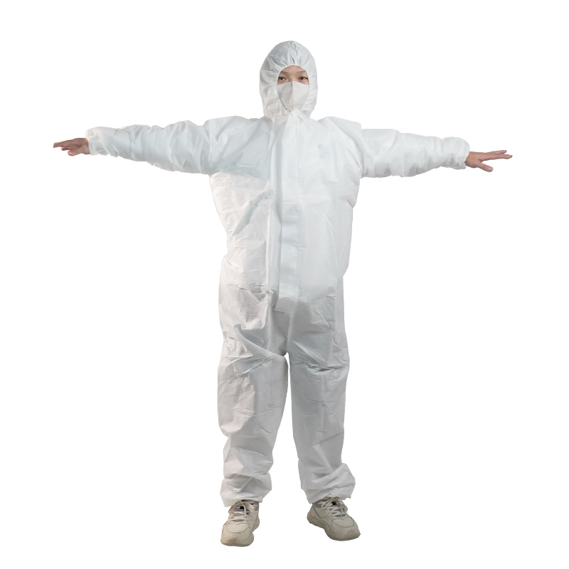 Bata de laboratorio desechable de tela no tejida 60g ropa de trabajo mono vestido de aislamiento ropa protectora