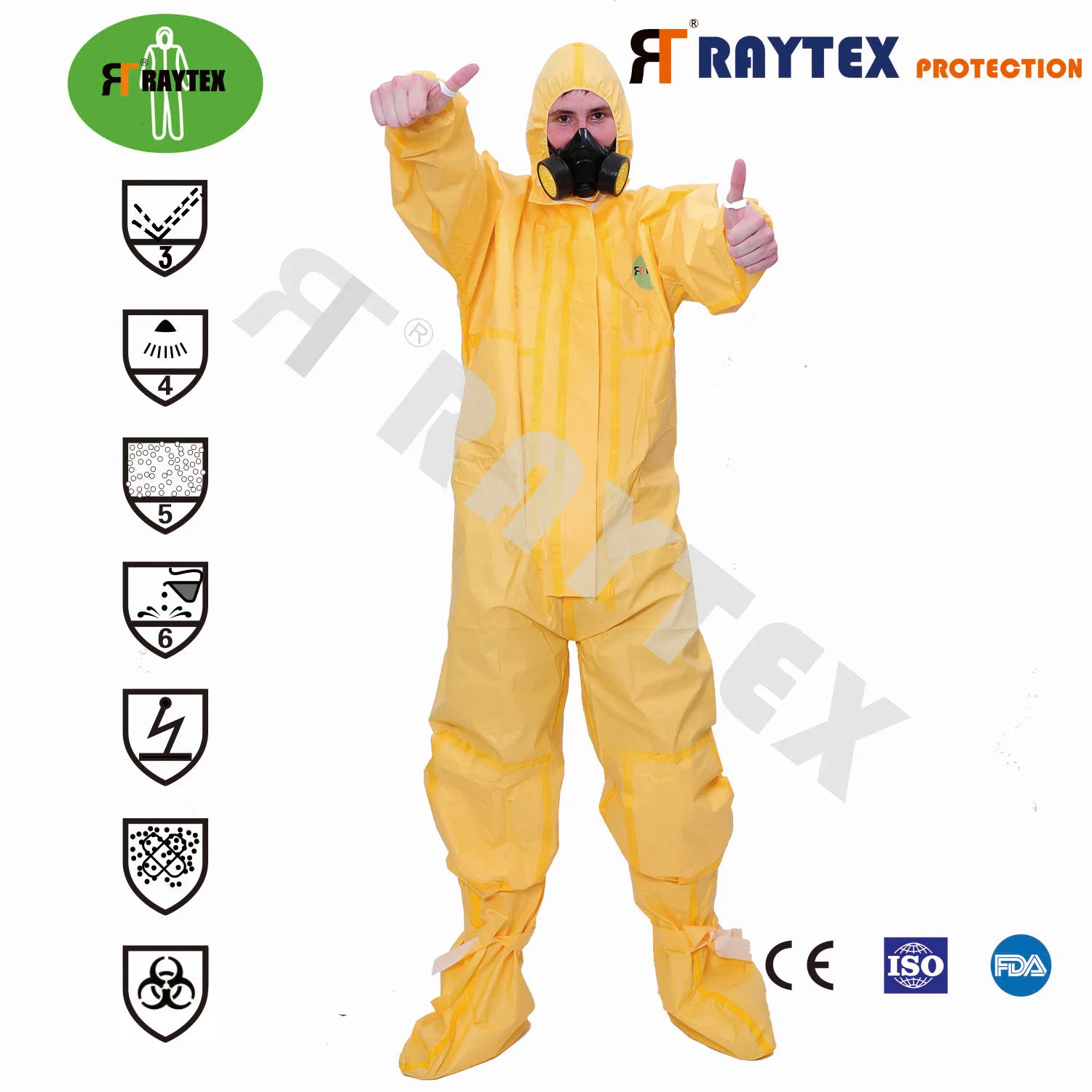 Ropa protectora desechable resistente a fluidos, sellada por ultrasonido, impermeable y recubierta de PP