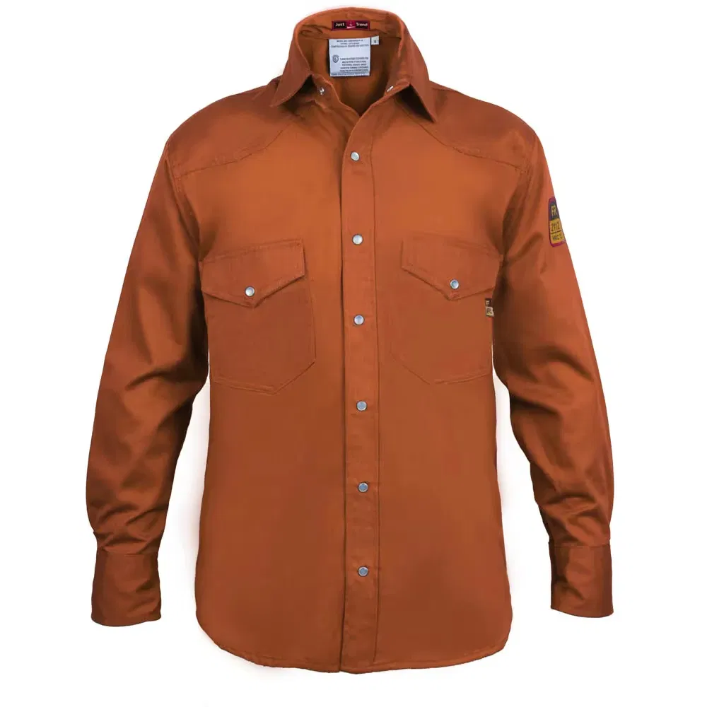 Ropa de trabajo a medida de fábrica Nfpa 2112 HRC 2 de algodón de manga larga retardante de llama antiestática resistente al fuego Fr ropa de seguridad